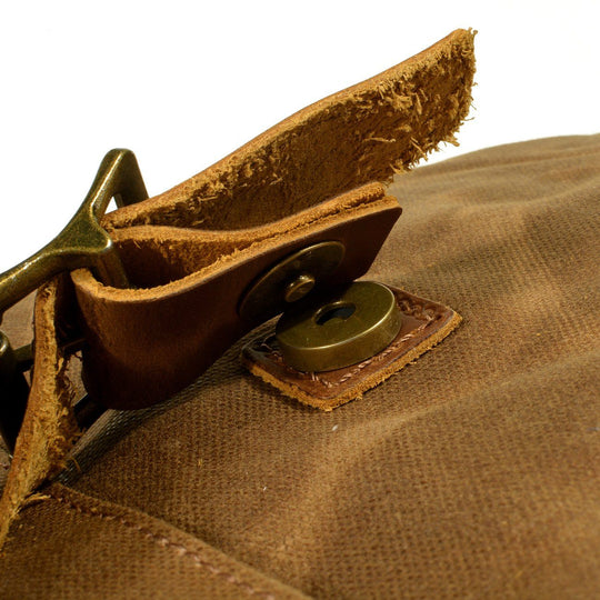 Eryndor | Zweifarbiger Rucksack aus gewachstem Canvas und Leder