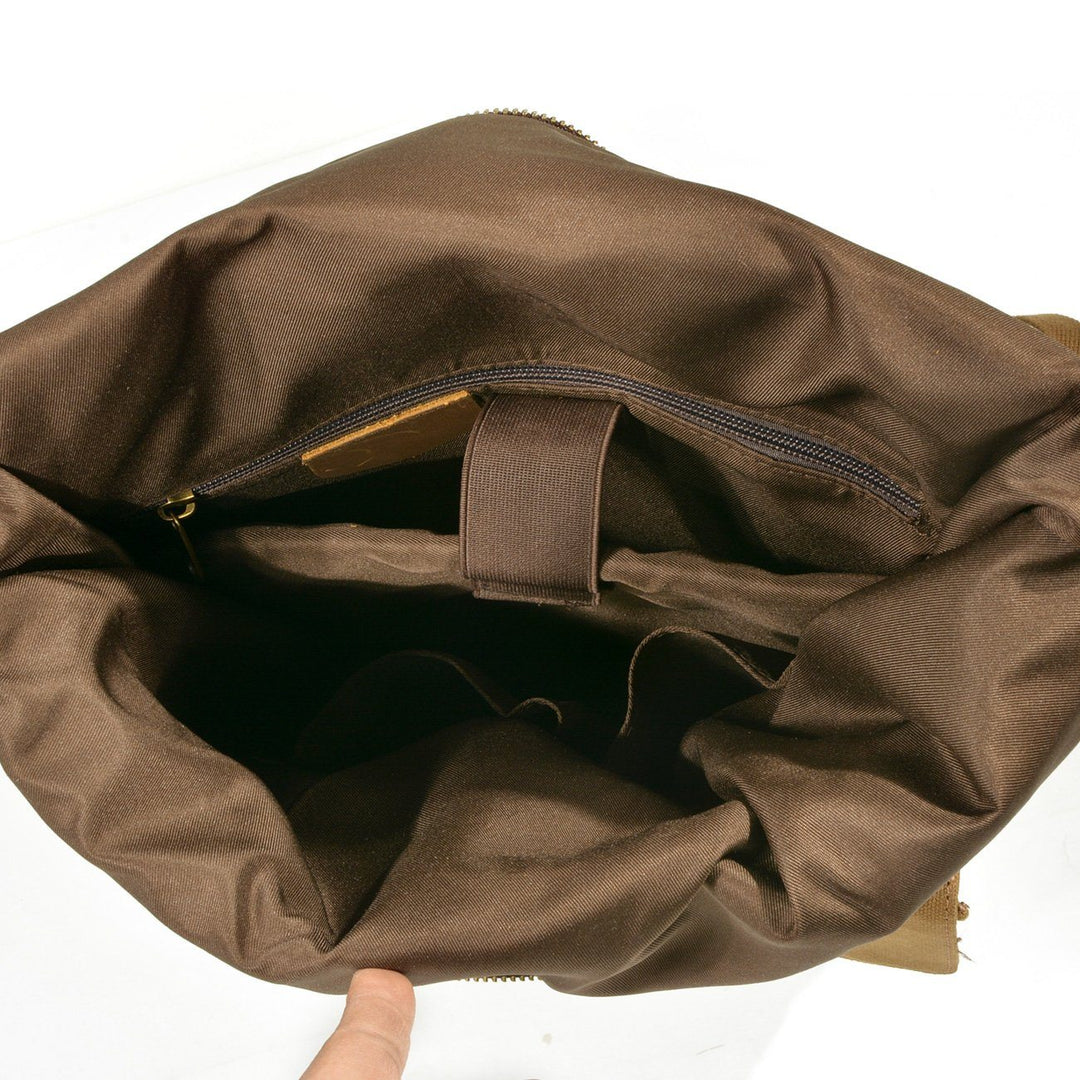 Eryndor | Zweifarbiger Rucksack aus gewachstem Canvas und Leder