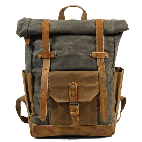Svala | Vintage Waxed Canvas Rolltop Backpack