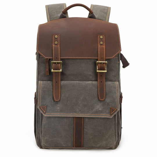 Thalen | Vintage-Rucksack aus gewachstem Canvas und Leder für Kameras