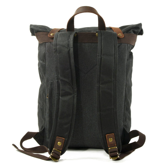 Lennox | Robuster Rolltop-Rucksack aus Canvas und Leder