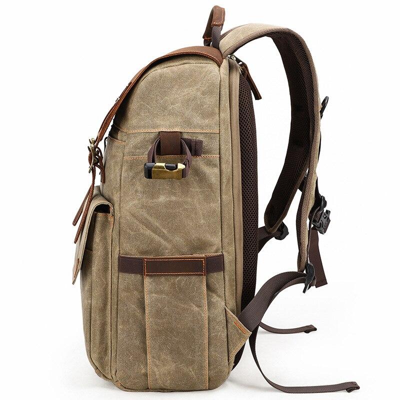 Thalen | Vintage-Rucksack aus gewachstem Canvas und Leder für Kameras