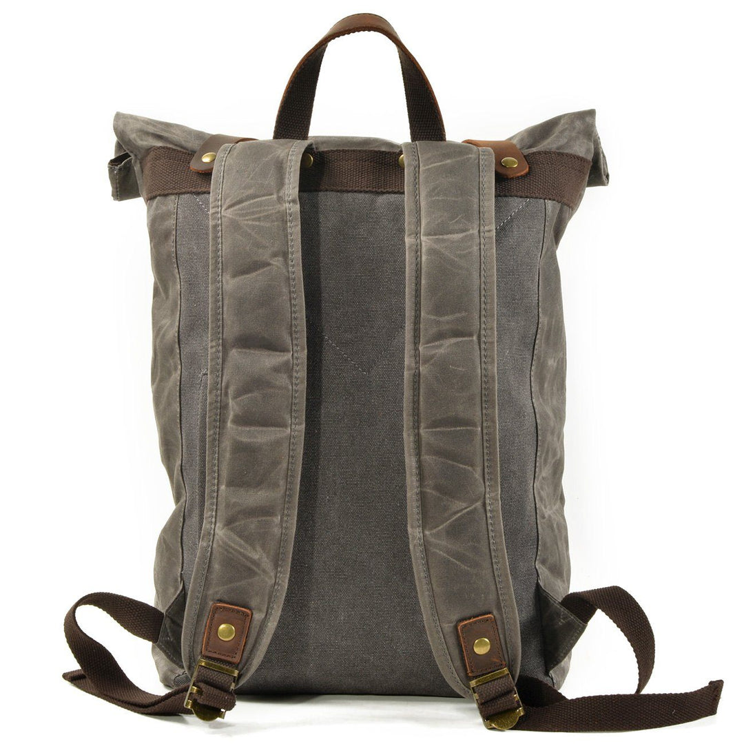 Lennox | Robuster Rolltop-Rucksack aus Canvas und Leder