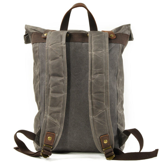 Lennox | Robuster Rolltop-Rucksack aus Canvas und Leder