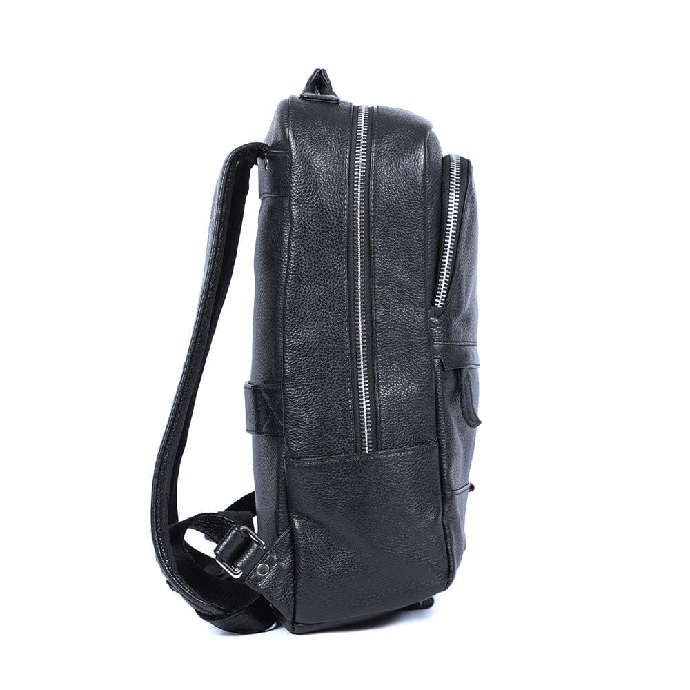Niko | Schwarzer Leder-Laptop-Rucksack