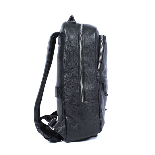 Niko | Schwarzer Leder-Laptop-Rucksack