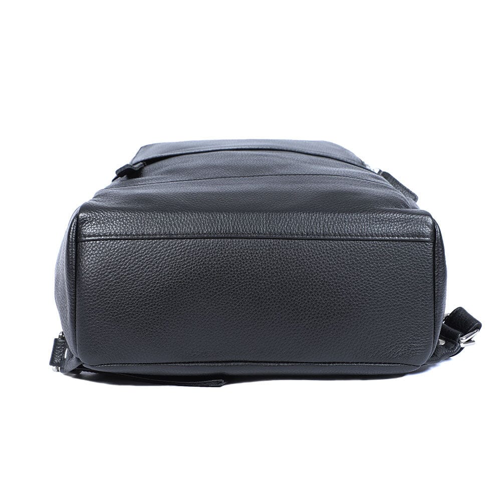 Niko | Schwarzer Leder-Laptop-Rucksack