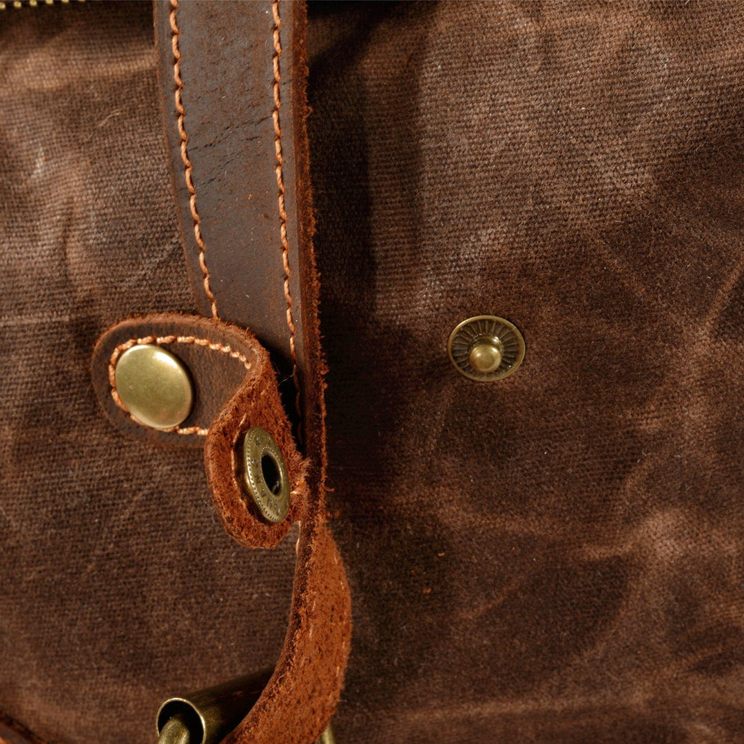 Elric | Vintage-Rucksack aus gewachstem Canvas und Leder
