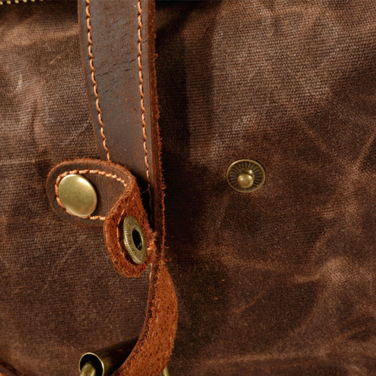 Elric | Vintage-Rucksack aus gewachstem Canvas und Leder