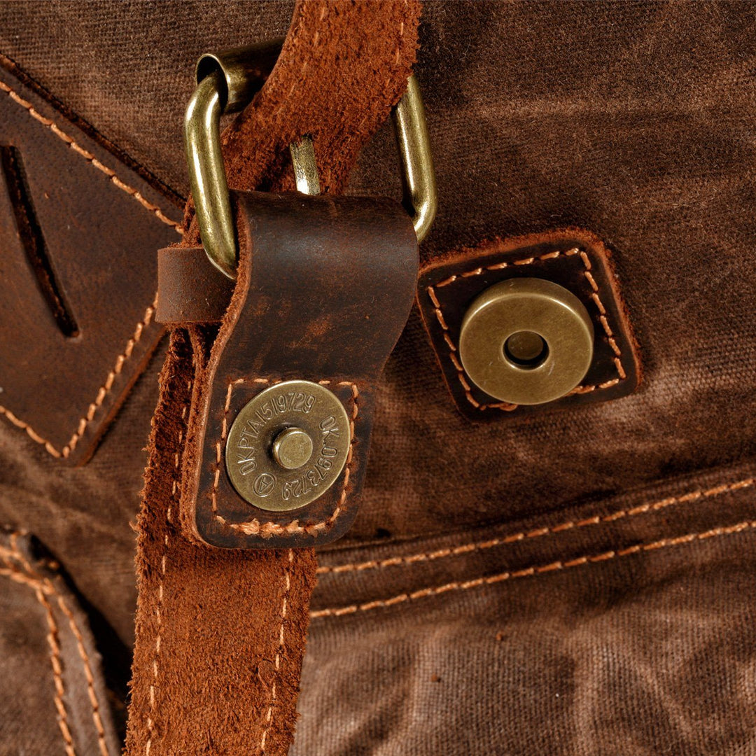Elric | Vintage-Rucksack aus gewachstem Canvas und Leder
