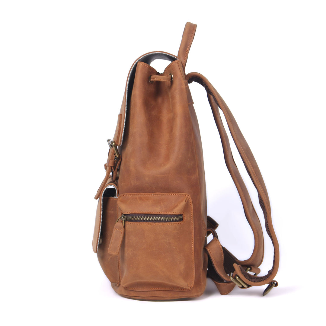 Lior | Vintage-Lederrucksack mit Kordelzug