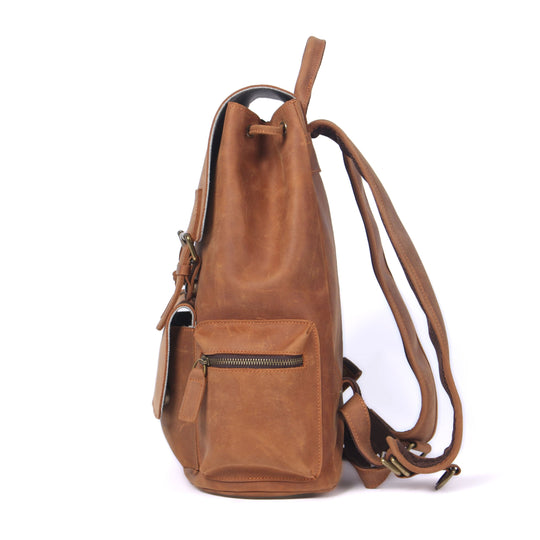 Lior | Vintage-Lederrucksack mit Kordelzug