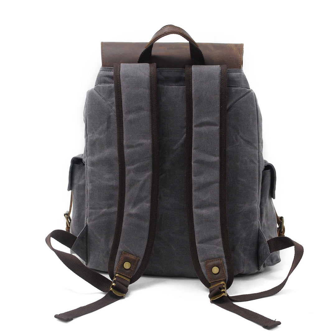 Arven | Vintage-Wanderrucksack aus gewachstem Canvas und Leder