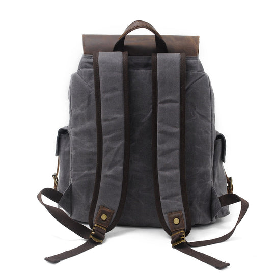 Arven | Vintage-Wanderrucksack aus gewachstem Canvas und Leder