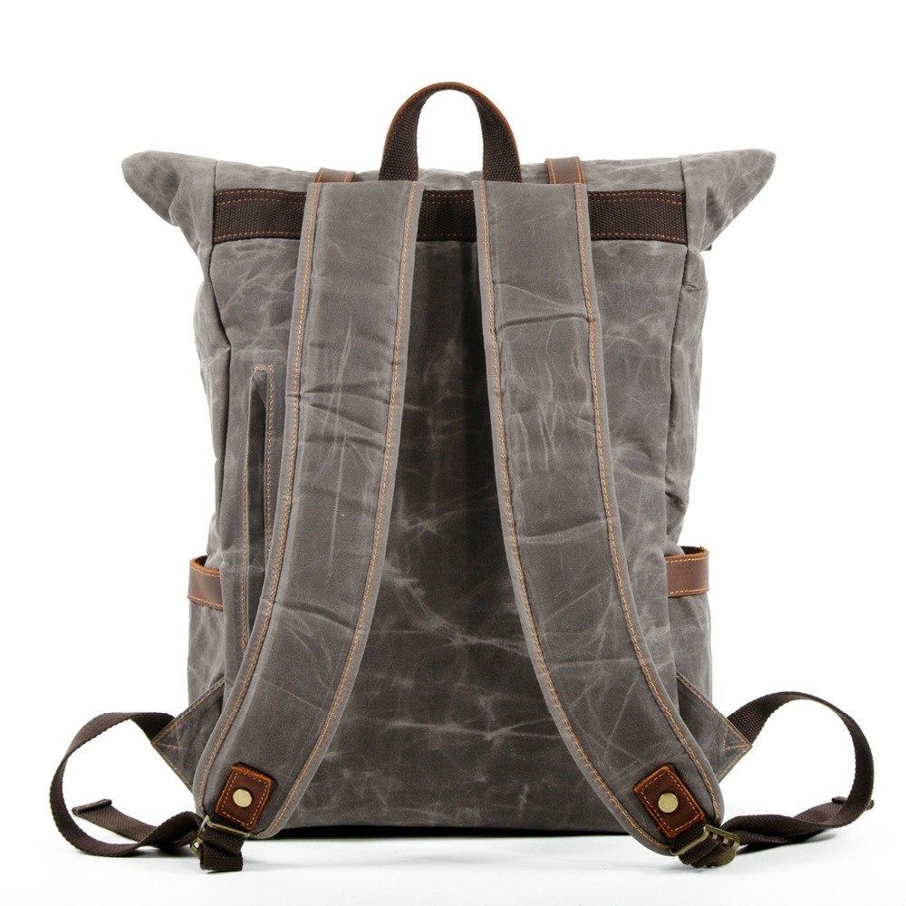Elric | Vintage-Rucksack aus gewachstem Canvas und Leder
