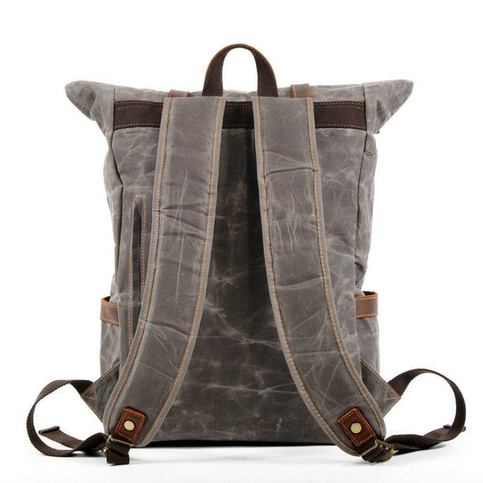 Elric | Vintage-Rucksack aus gewachstem Canvas und Leder