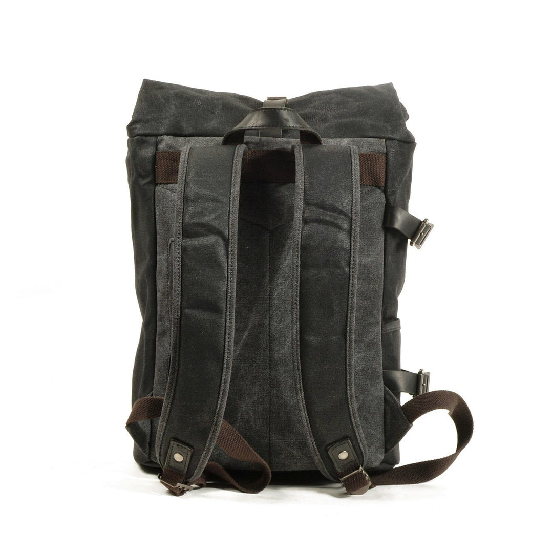 Vetra | Minimalistischer Rolltop-Rucksack aus gewachstem Canvas
