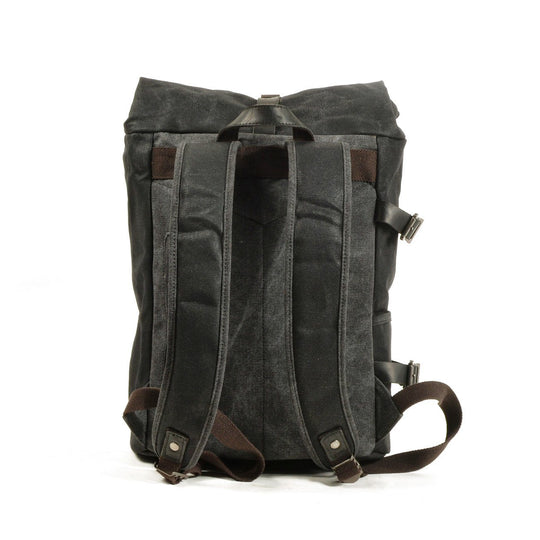 Vetra | Minimalistischer Rolltop-Rucksack aus gewachstem Canvas