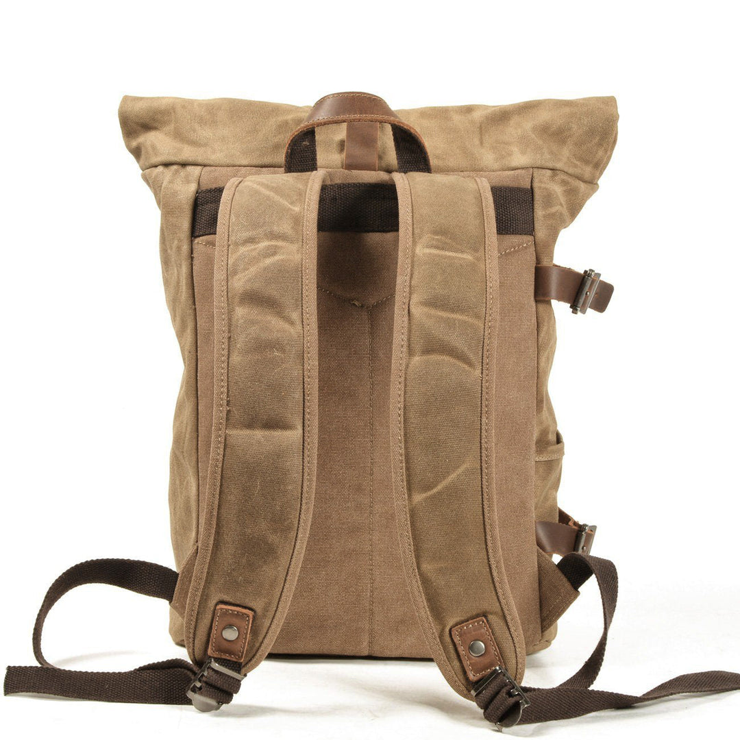 Vetra | Minimalistischer Rolltop-Rucksack aus gewachstem Canvas