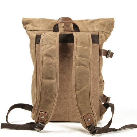 Vetra | Minimalistischer Rolltop-Rucksack aus gewachstem Canvas