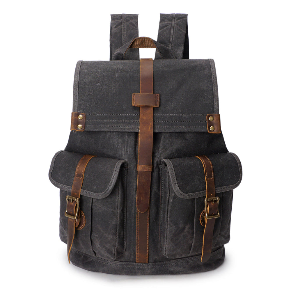 Edric | Vintage-Rucksack aus gewachstem Canvas und Leder