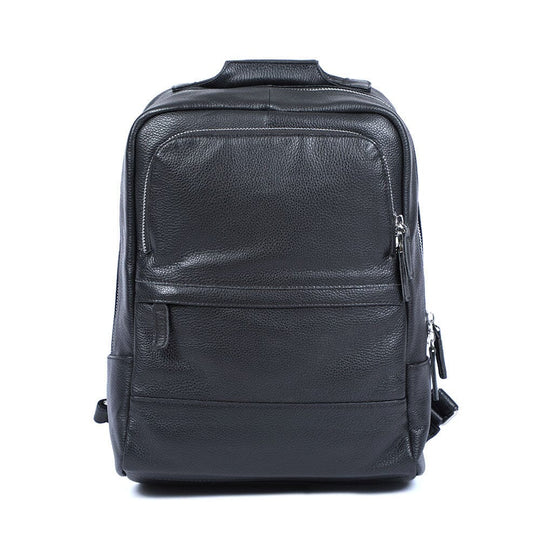 Niko | Schwarzer Leder-Laptop-Rucksack
