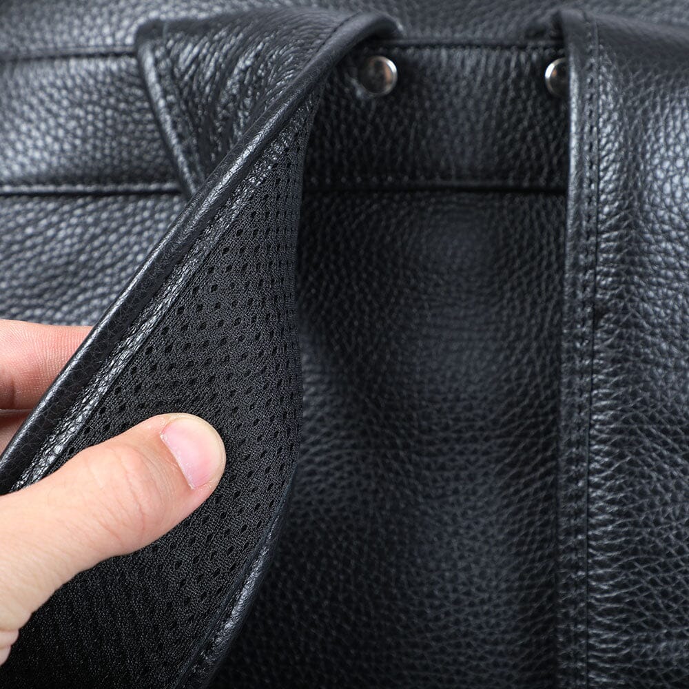 Niko | Schwarzer Leder-Laptop-Rucksack