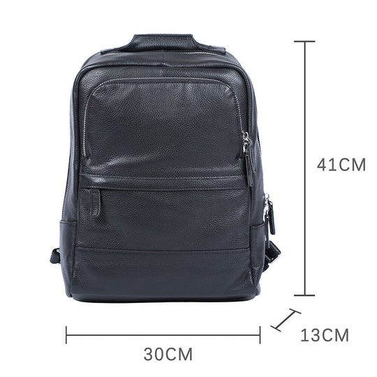 Niko | Schwarzer Leder-Laptop-Rucksack