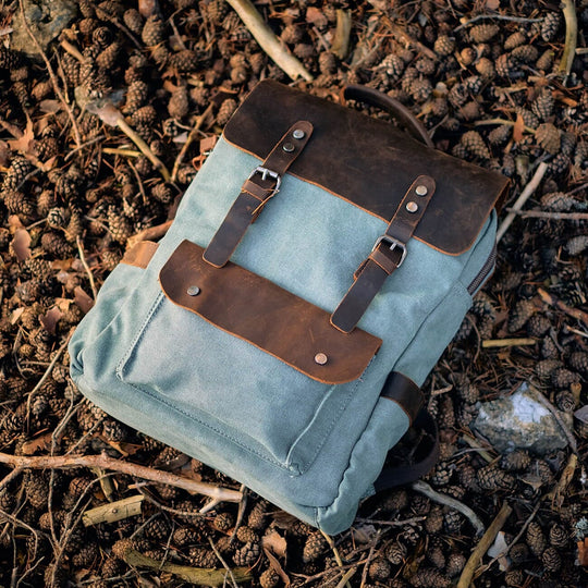 Asher | Vintage-Rucksack aus Canvas und Leder