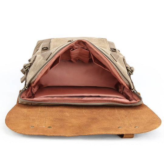 Caelen | Vintage-Kamerarucksack aus gewachstem Canvas und Leder
