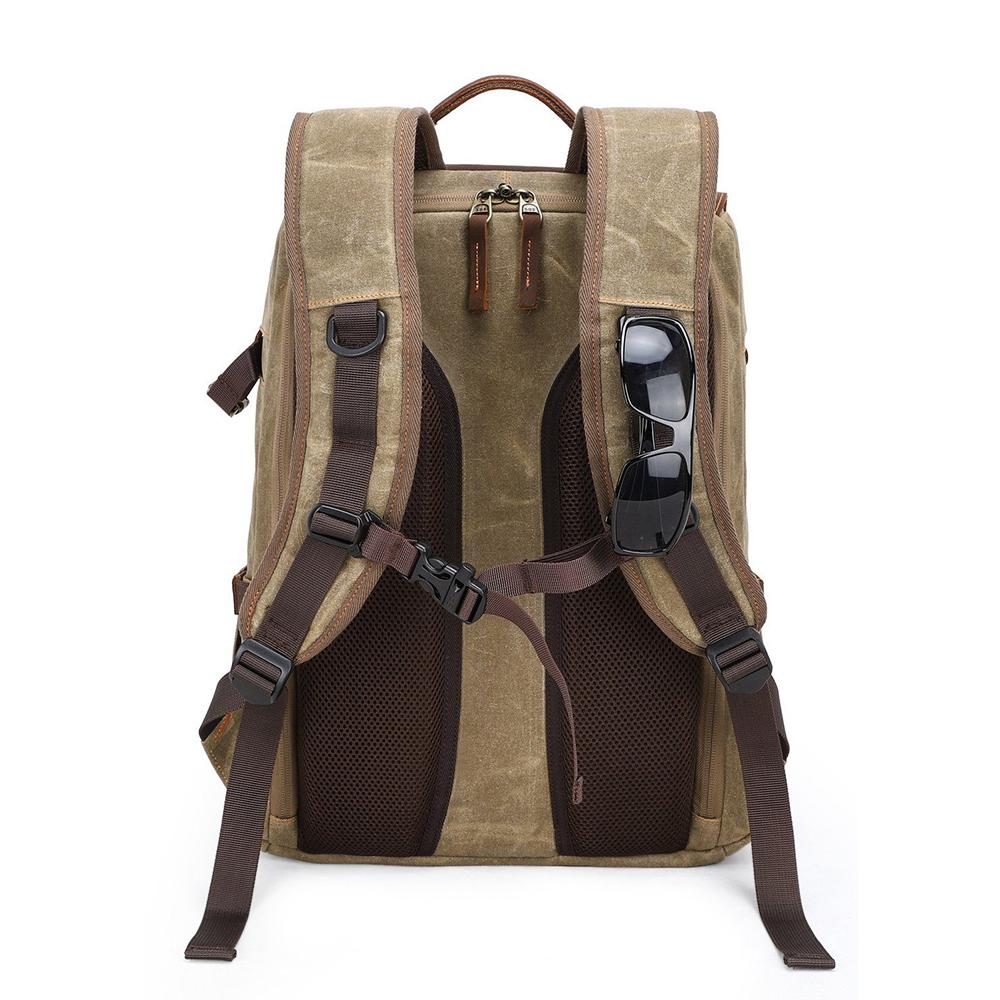Thalen | Vintage-Rucksack aus gewachstem Canvas und Leder für Kameras