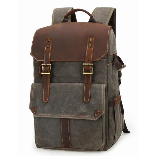 Thalen | Vintage-Rucksack aus gewachstem Canvas und Leder für Kameras
