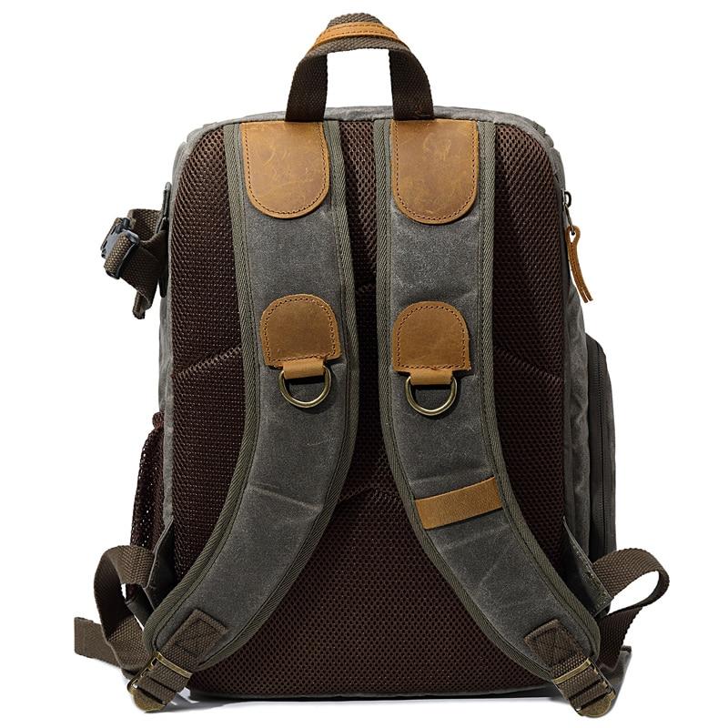Luthar | Vintage-Kamera-Rucksack aus Canvas und Leder