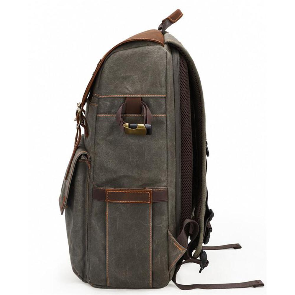 Thalen | Vintage-Rucksack aus gewachstem Canvas und Leder für Kameras