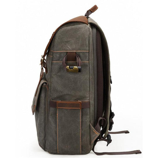 Thalen | Vintage-Rucksack aus gewachstem Canvas und Leder für Kameras