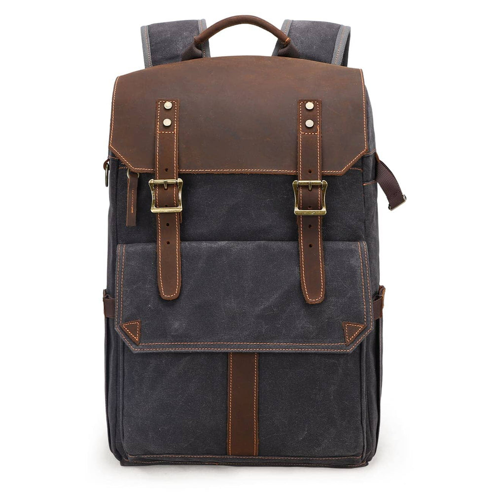 Thalen | Vintage-Rucksack aus gewachstem Canvas und Leder für Kameras