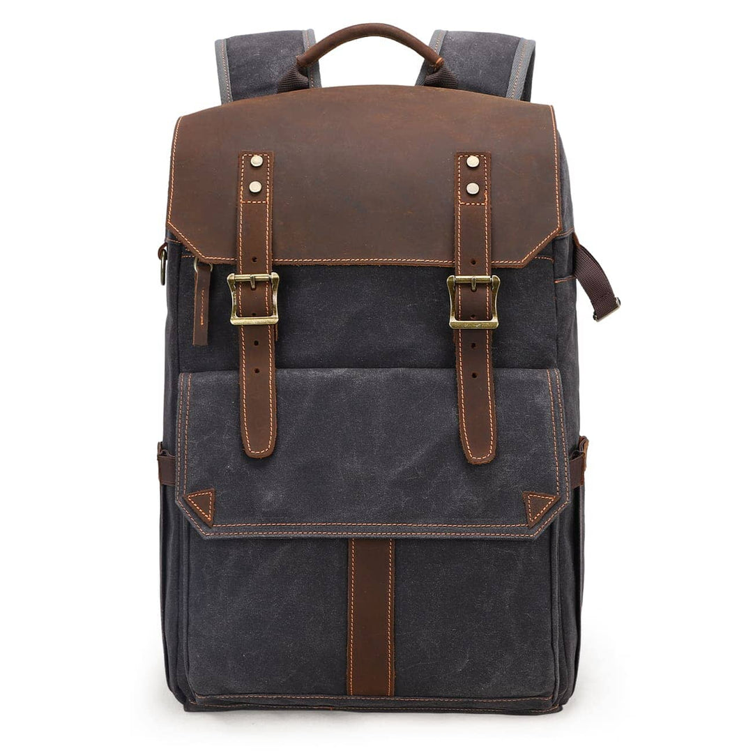 Thalen | Vintage-Rucksack aus gewachstem Canvas und Leder für Kameras