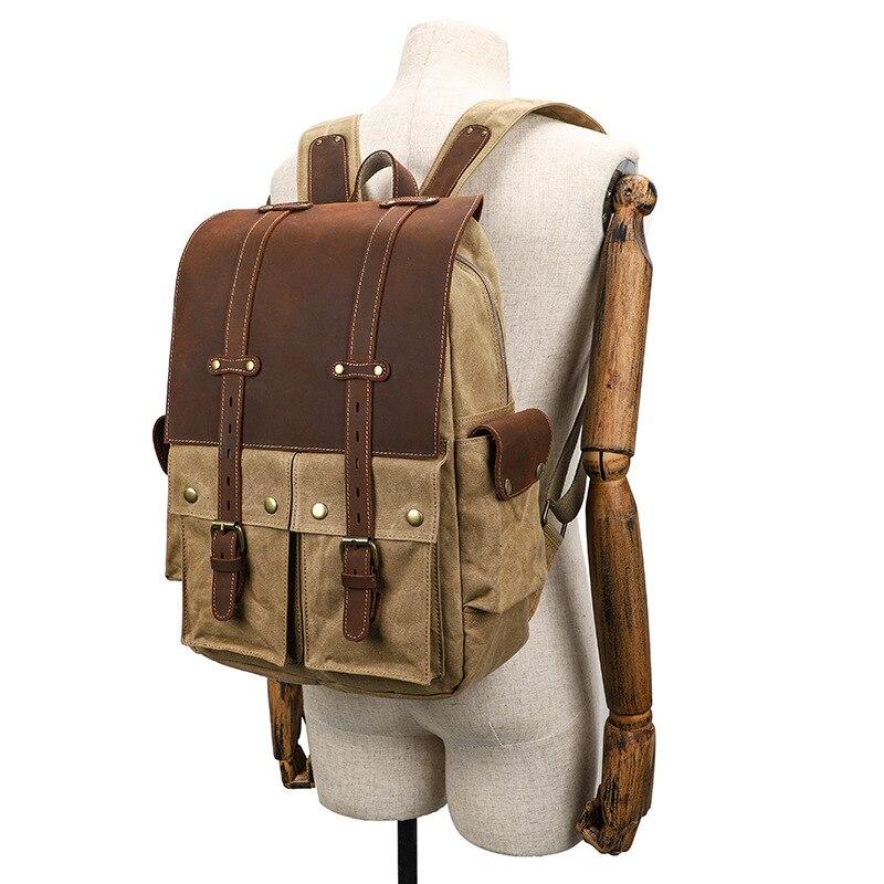 Arvid | Vintage-Rucksack aus Canvas und Leder für die Stadt