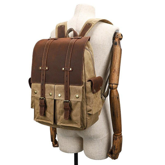Arvid | Vintage-Rucksack aus Canvas und Leder für die Stadt