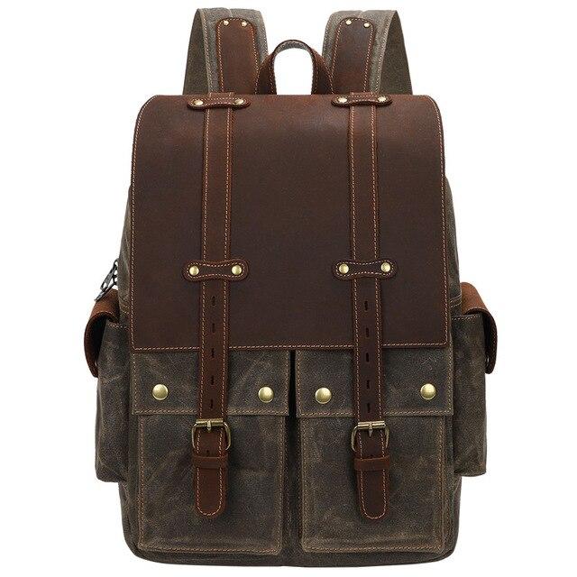 Arvid | Vintage-Rucksack aus Canvas und Leder für die Stadt