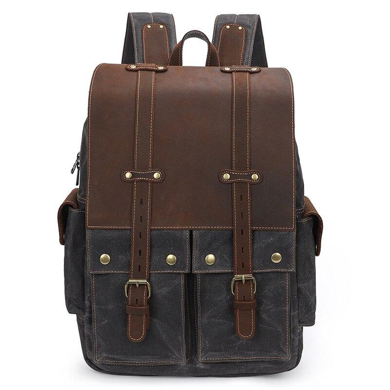 Arvid | Vintage-Rucksack aus Canvas und Leder für die Stadt
