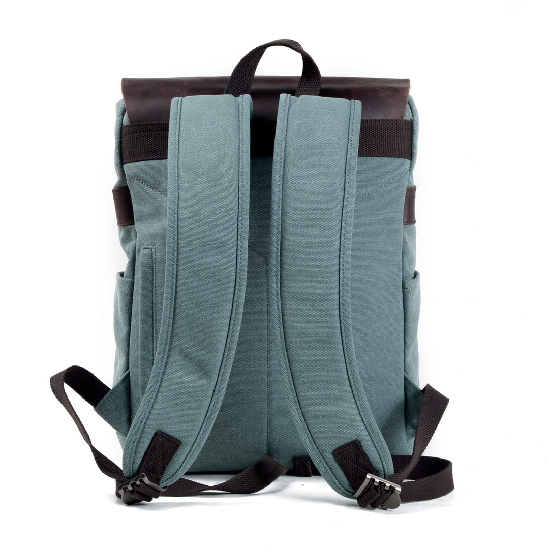Sorelle | Vintage-Laptop-Rucksack aus gewachstem Canvas und Leder