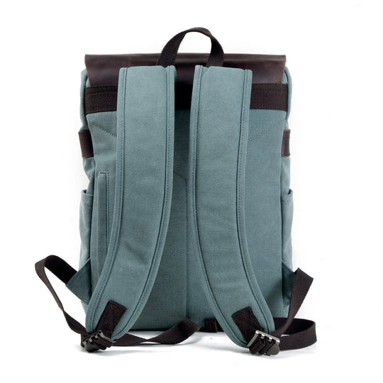 Sorelle | Vintage-Laptop-Rucksack aus gewachstem Canvas und Leder