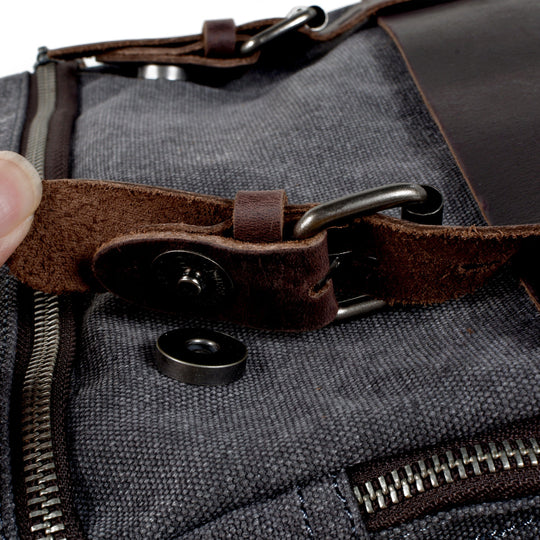 Sorelle | Vintage-Laptop-Rucksack aus gewachstem Canvas und Leder