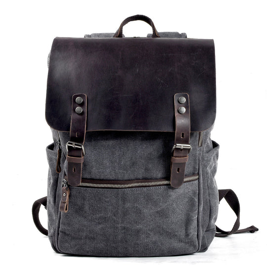 Sorelle | Vintage-Laptop-Rucksack aus gewachstem Canvas und Leder