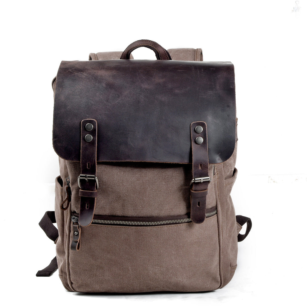 Sorelle | Vintage-Laptop-Rucksack aus gewachstem Canvas und Leder