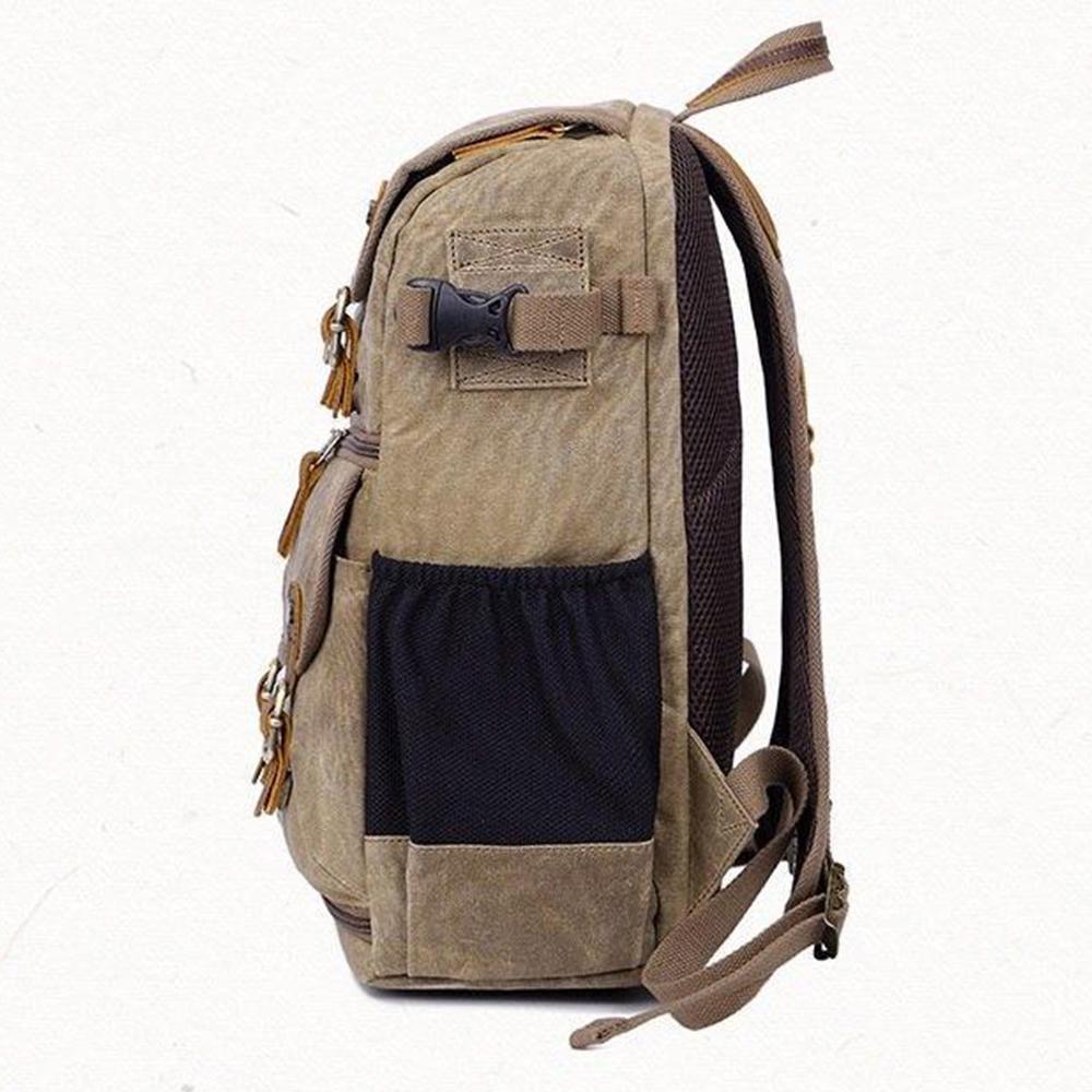 Luthar | Vintage-Kamera-Rucksack aus Canvas und Leder