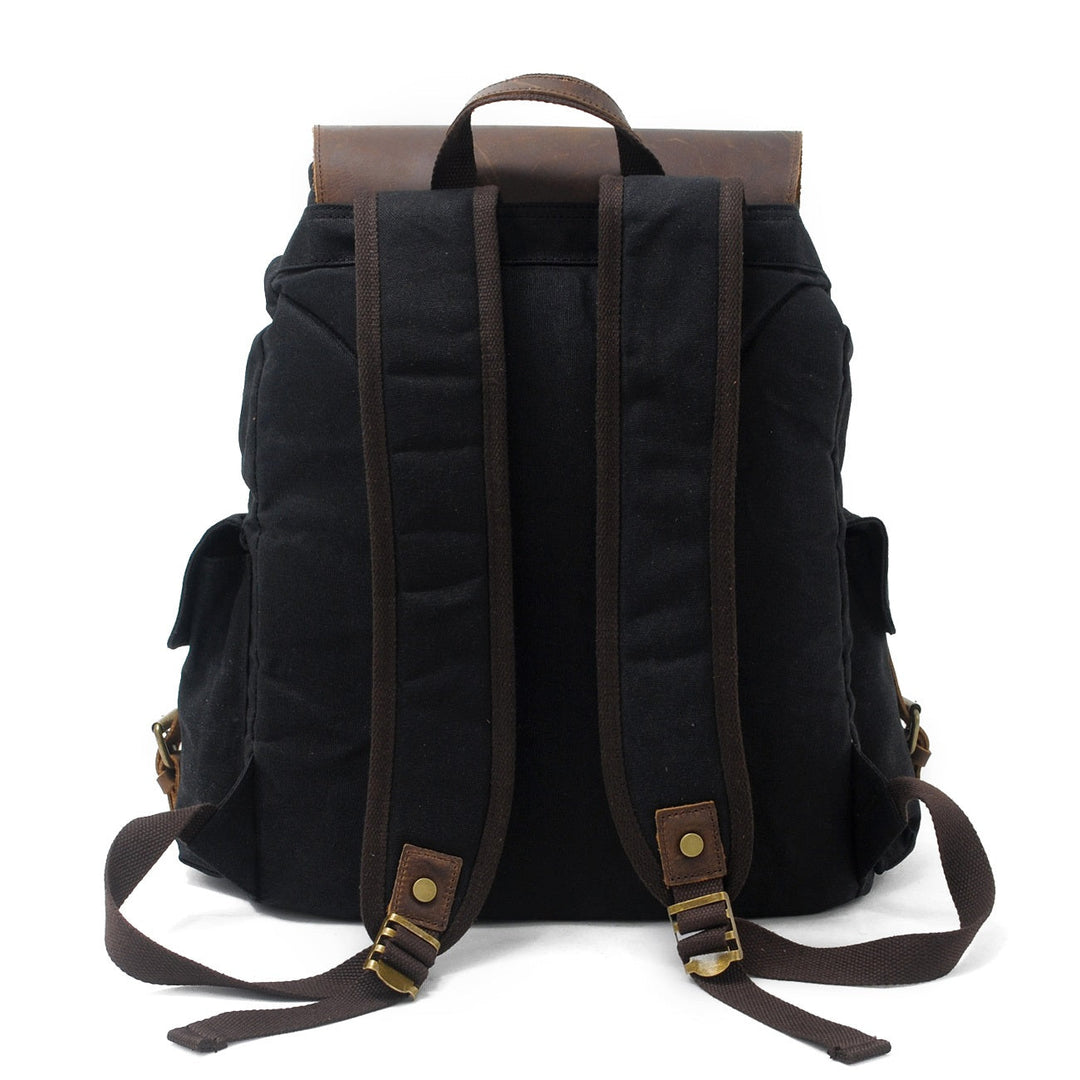 Arven | Vintage-Wanderrucksack aus gewachstem Canvas und Leder
