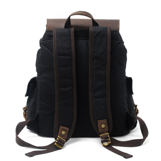 Arven | Vintage-Wanderrucksack aus gewachstem Canvas und Leder