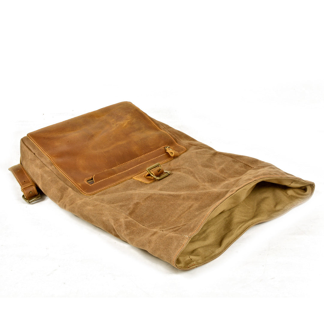 Halden | Vintage Rolltop-Rucksack aus gewachstem Canvas und Leder